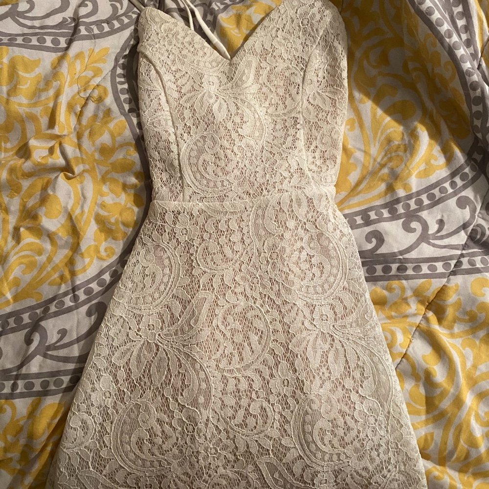 White Floral lace Dress